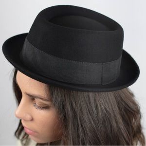Pork pie hat unisex black